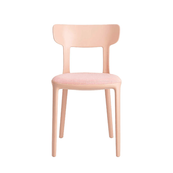 Chaise monobloc contemporaine en polypropylène renforcé avec dossier courbe