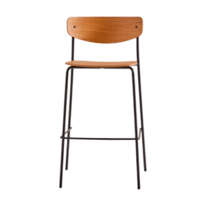 Chaise haute empilable en contreplaqué avec structure en acier