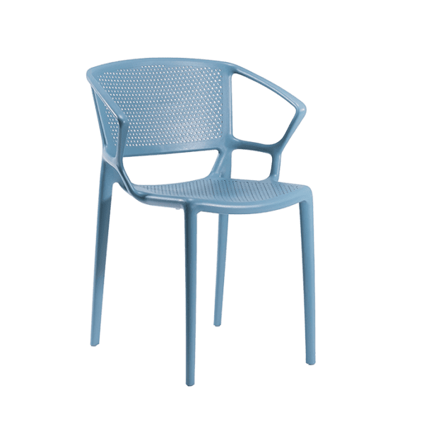 Chaise empilable en fibre de verre et polypropylène en coloris rouge