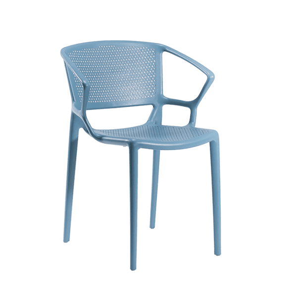 Chaise empilable en fibre de verre et polypropylène en coloris rouge