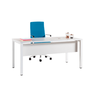 Table de bureau modulaire avec plateau en mélamine et structure en acier