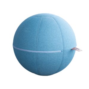 Ballon de Pilates avec housse en tissu renforcé et base métallique pour la stabilité