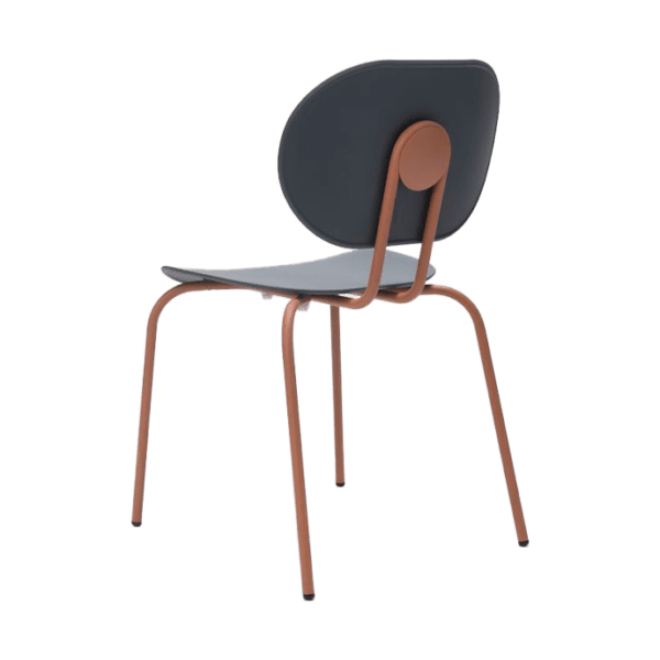 Chaises restaurant empilable en polypropylène avec piétement en métal épox
