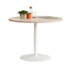Table d'appoint TABULA avec base ronde en acier en finition blanche