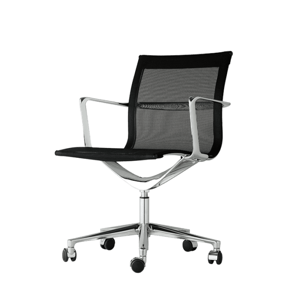 Fauteuil de bureau UNA en cuir avec base à 5 branches