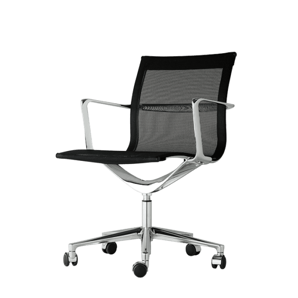Fauteuil de bureau UNA en cuir avec base à 5 branches