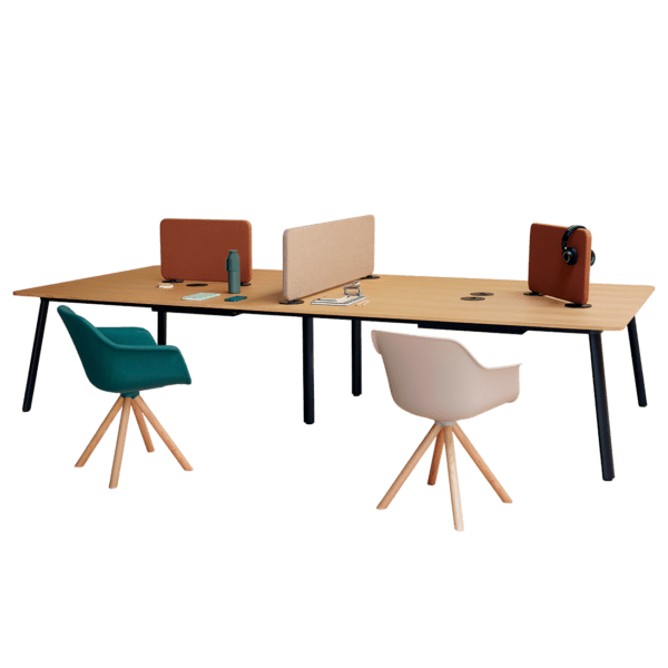 Table modulable en mélamine dans un bureau moderne