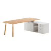 Bureau WOODS avec plateau en placage bois et châssis en acier